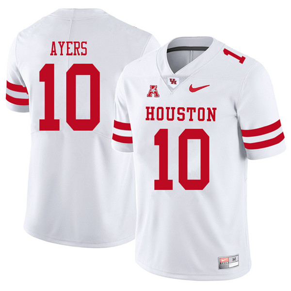 2018 Men #10 Demarcus Ayers Houston Cougars College Football Jerseys Sale-White - Click Image to Close